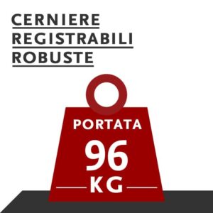 cerniere registrabili a scompara per porte filomuro