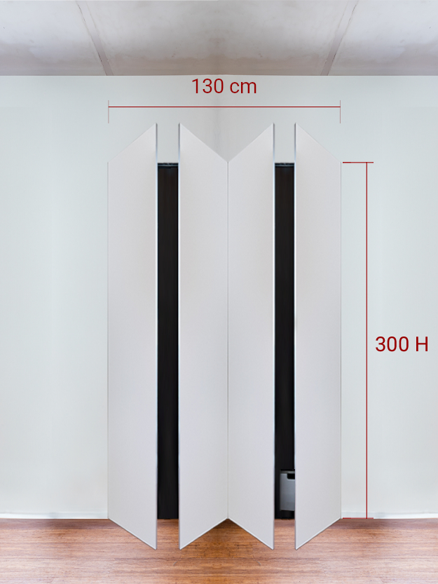 Armadio filomuro a 4 ante simmetriche cm 130x300