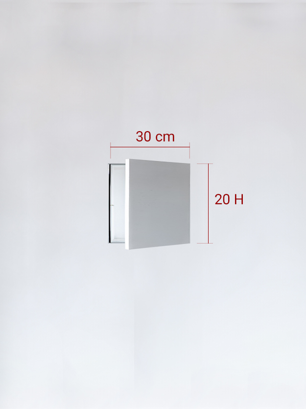 Sportello filomuro ad anta singola cm 30x20