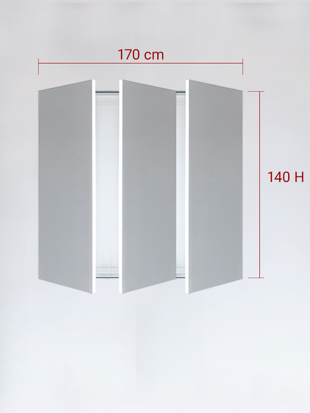 sportello filomuro a 3 ante cm 170x140