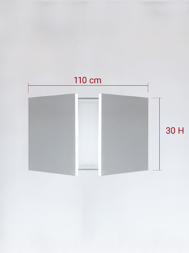 Sportello filomuro a 2 ante cm 110x30
