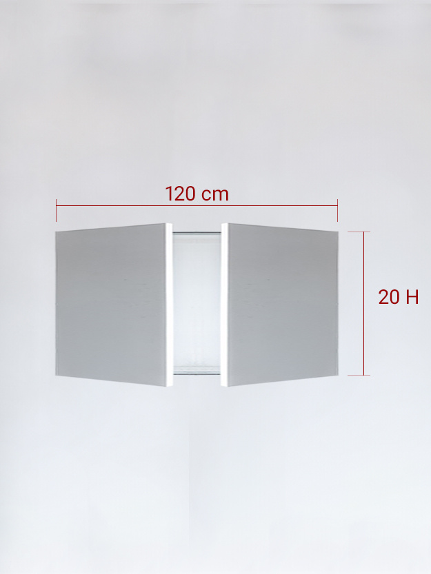 Sportello filomuro a 2 ante cm 120x20