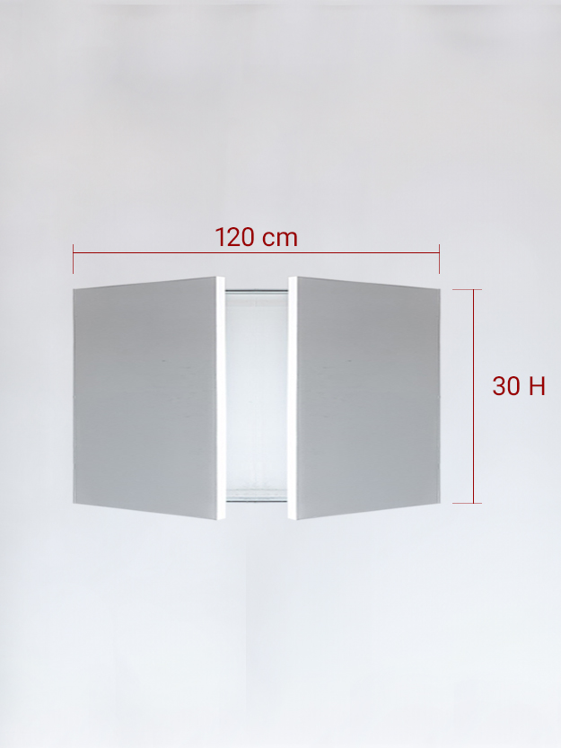 Sportello filomuro a 2 ante cm 120x30