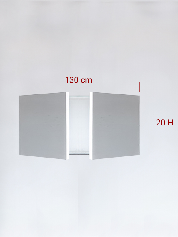 Sportello filomuro a 2 ante cm 130x20
