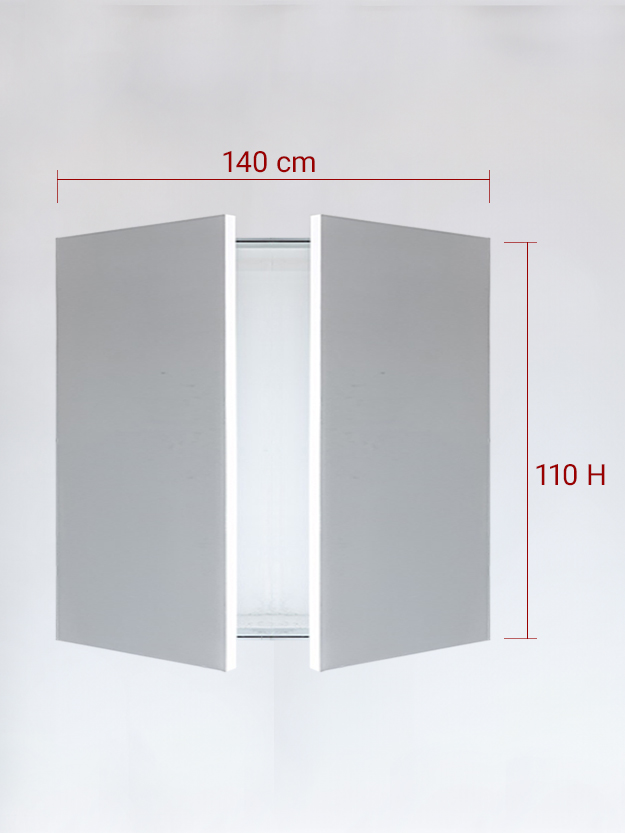 Sportello filomuro a 2 ante cm 140x110