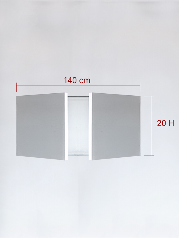 Sportello filomuro a 2 ante cm 140x20