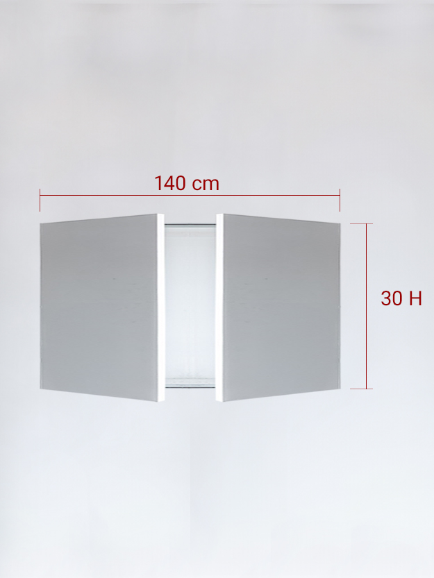 Sportello filomuro a 2 ante cm 140x30