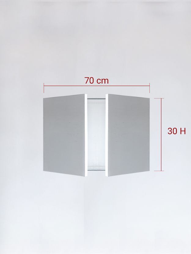 Sportello filomuro a 2 ante cm 70x30