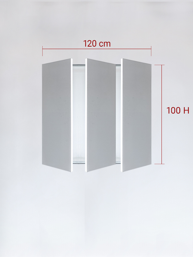 sportello filomuro a 3 ante cm 120x100