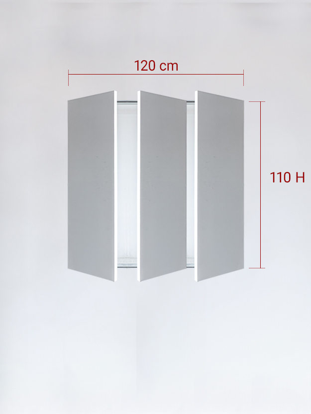 sportello filomuro a 3 ante cm 120x110