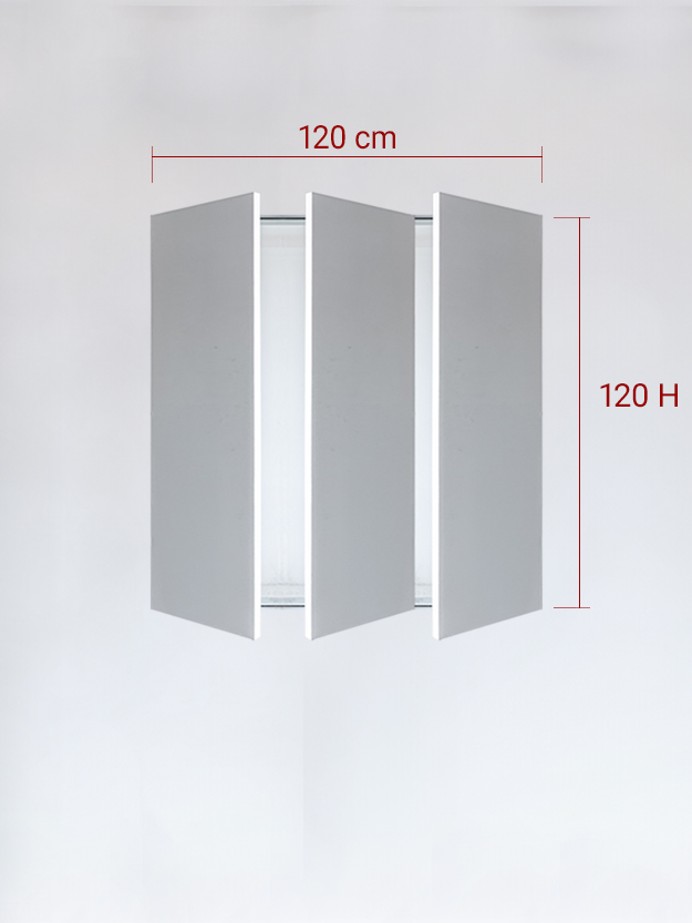 sportello filomuro a 3 ante cm 120x120
