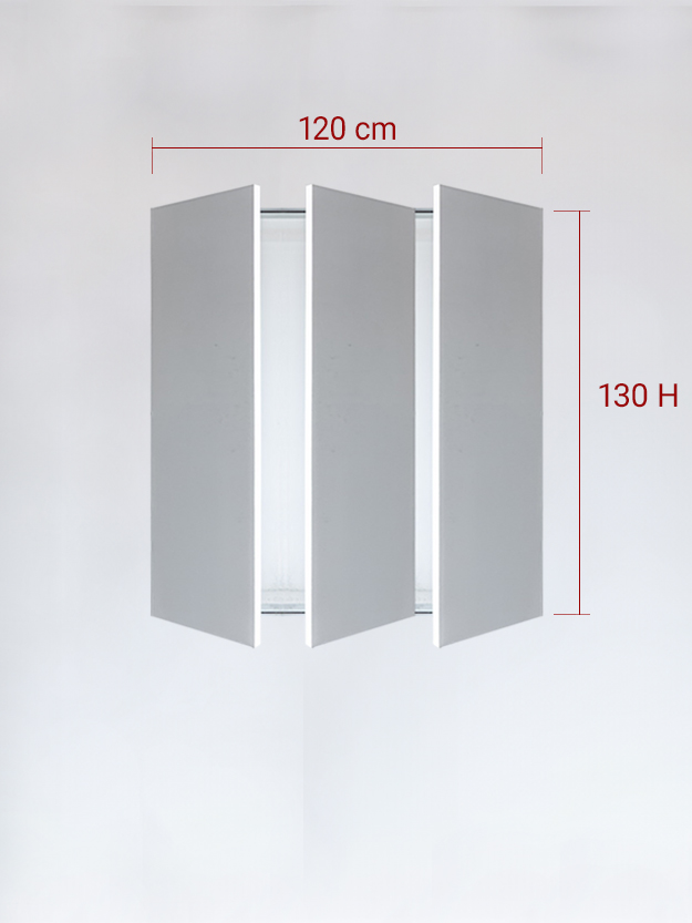 sportello filomuro a 3 ante cm 120x130