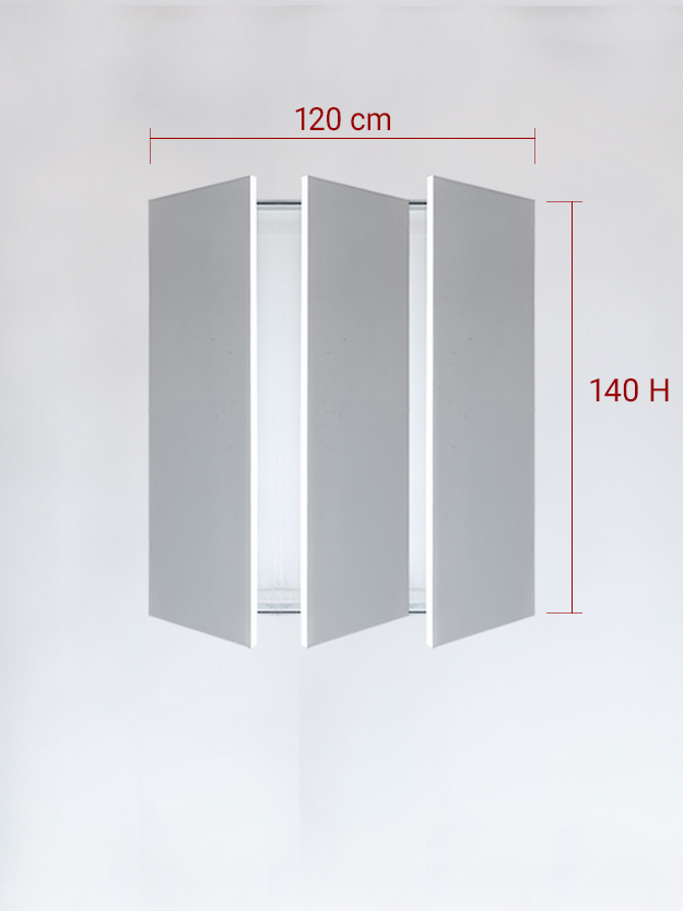 sportello filomuro a 3 ante cm 120x140