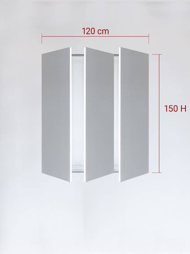 sportello filomuro a 3 ante cm 120x150