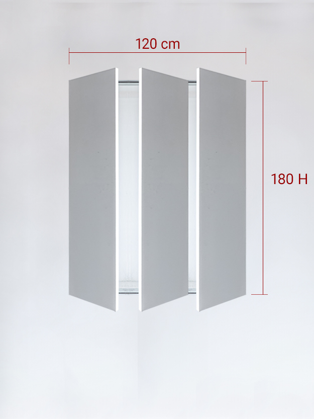 sportello filomuro a 3 ante cm 120x180