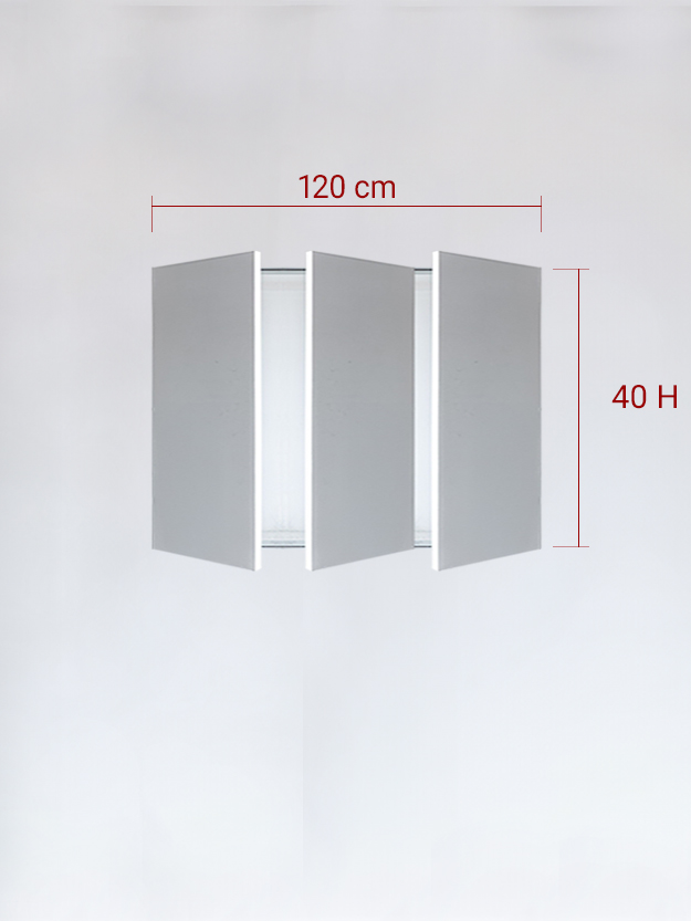 sportello filomuro a 3 ante cm 120x40