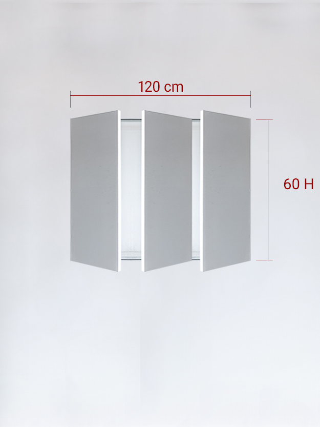 sportello filomuro a 3 ante cm 120x60