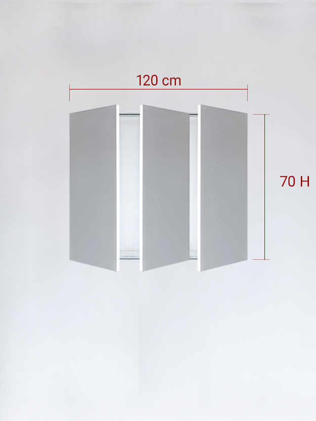 sportello filomuro a 3 ante cm 120x70