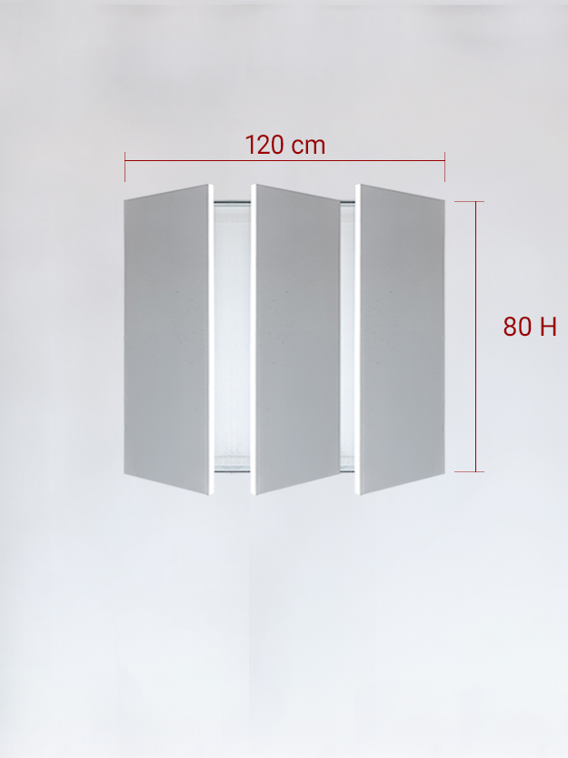 sportello filomuro a 3 ante cm 120x80