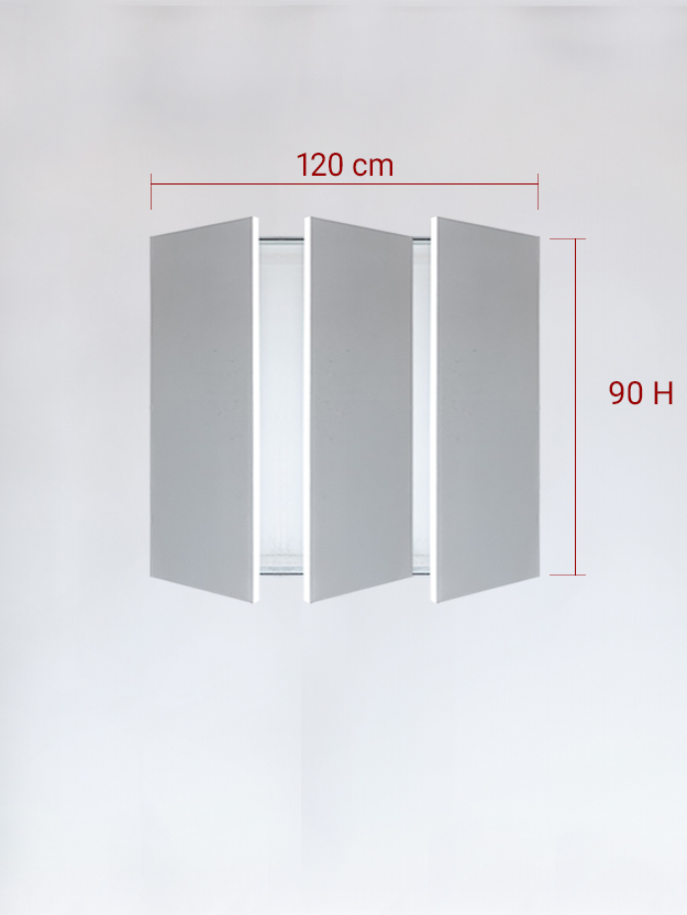 sportello filomuro a 3 ante cm 120x90
