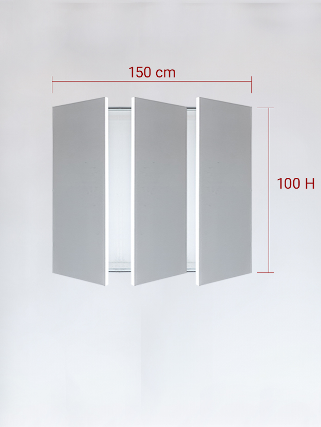 sportello filomuro a 3 ante cm 150x100