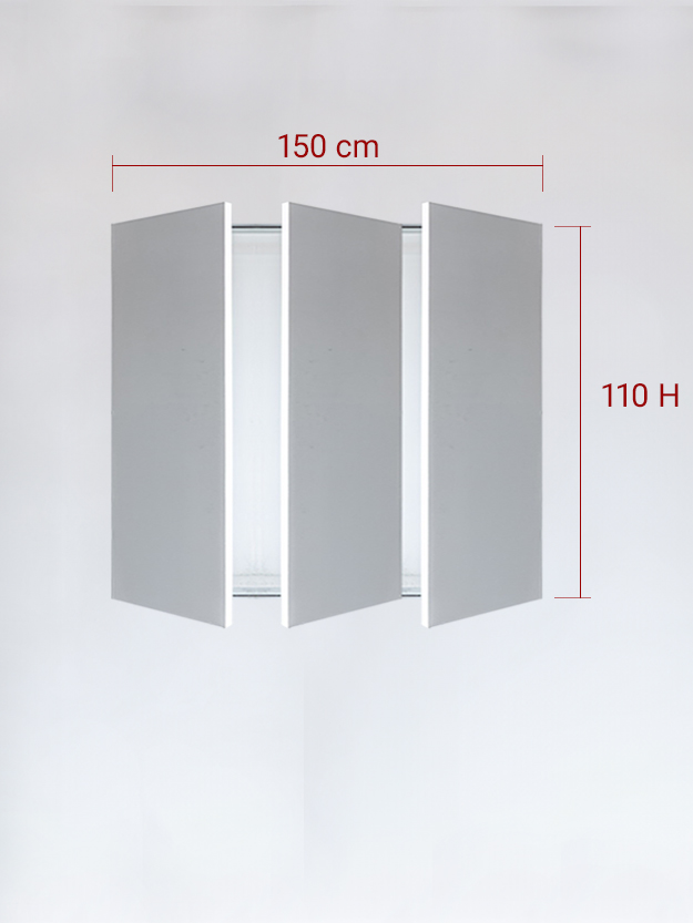 sportello filomuro a 3 ante cm 150x110