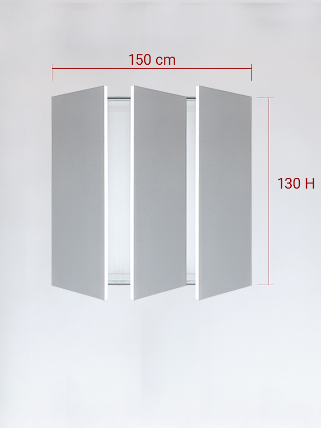 sportello filomuro a 3 ante cm 150x130