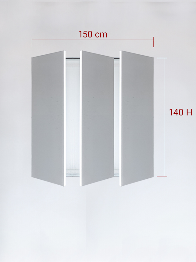 sportello filomuro a 3 ante cm 150x140