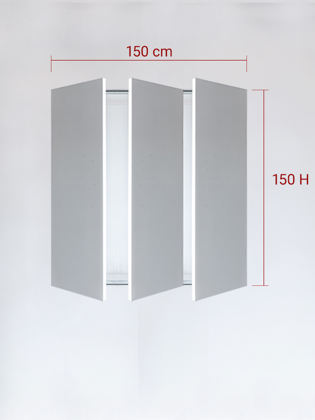 sportello filomuro a 3 ante cm 150x150
