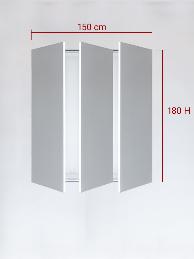 sportello filomuro a 3 ante cm 150x180