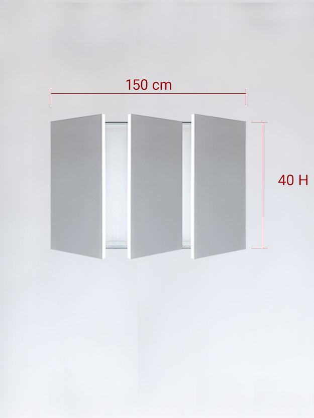 sportello filomuro a 3 ante cm 150x40