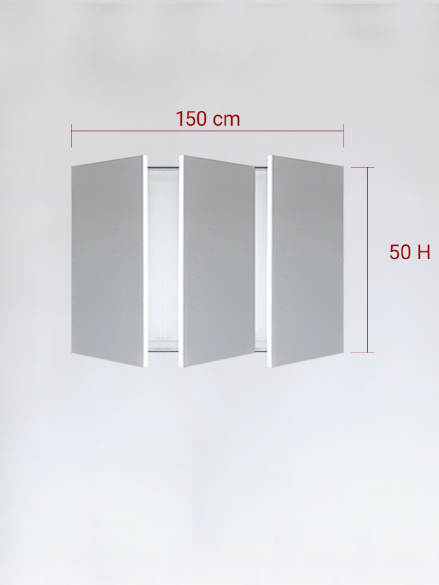 sportello filomuro a 3 ante cm 150x50