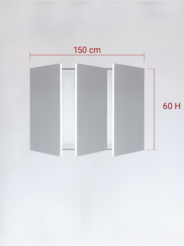 sportello filomuro a 3 ante cm 150x60