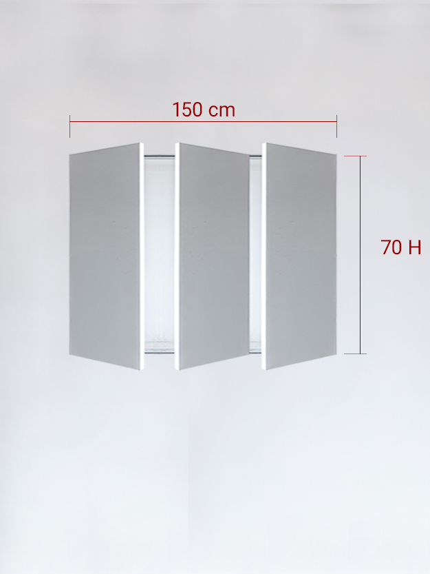 sportello filomuro a 3 ante cm 150x70