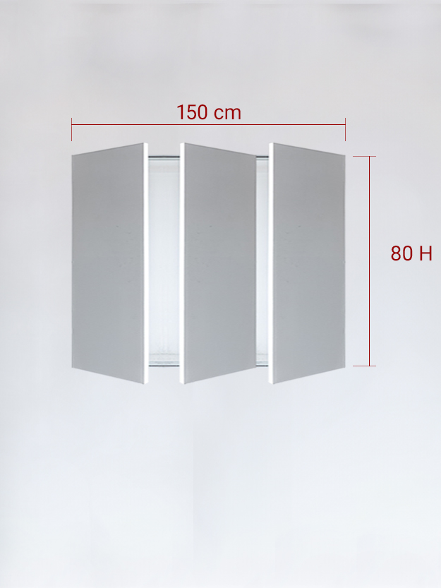sportello filomuro a 3 ante cm 150x80