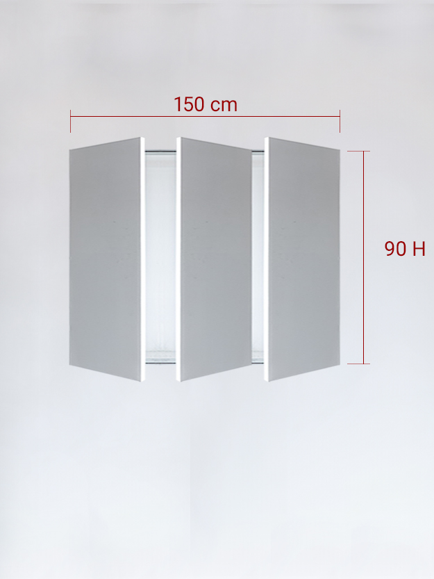 sportello filomuro a 3 ante cm 150x90