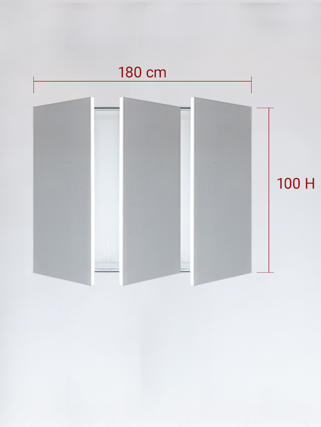 sportello filomuro a 3 ante cm 180x100