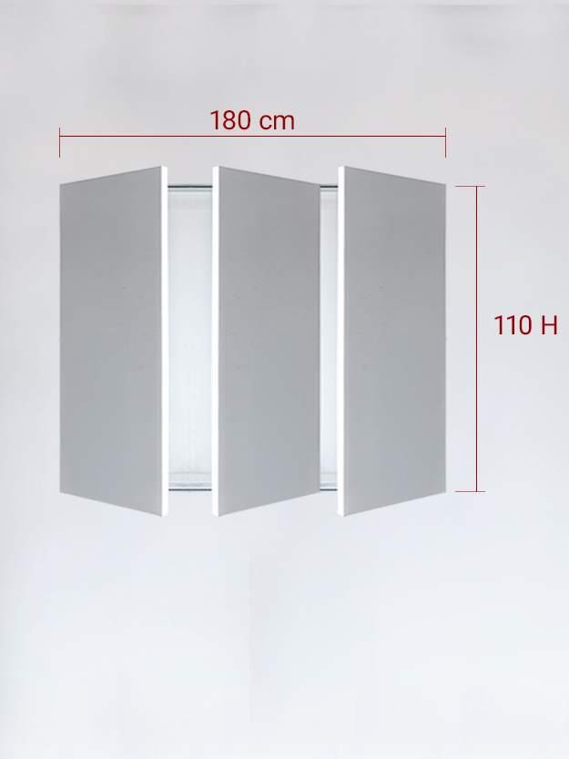 sportello filomuro a 3 ante cm 180x110