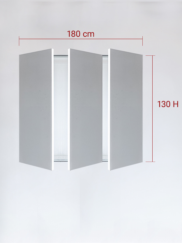 sportello filomuro a 3 ante cm 180x130