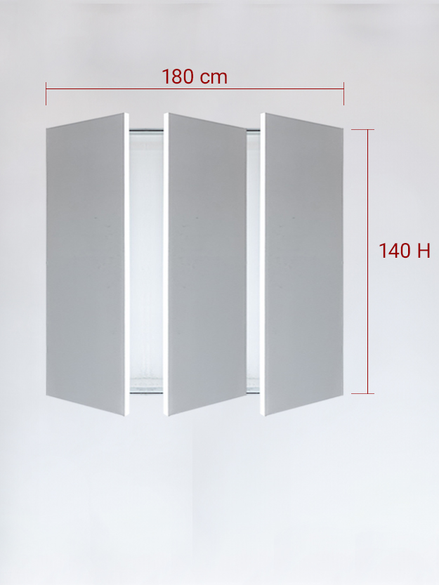 sportello filomuro a 3 ante cm 180x140
