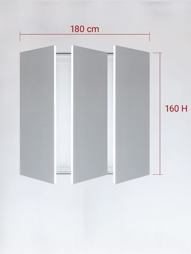 sportello filomuro a 3 ante cm 180x160