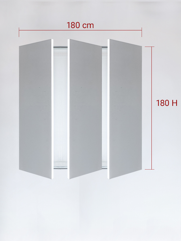 sportello filomuro a 3 ante cm 180x180