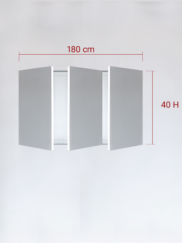 sportello filomuro a 3 ante cm 180x40