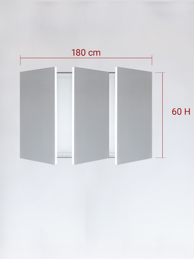 sportello filomuro a 3 ante cm 180x60