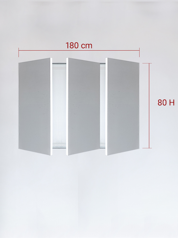 sportello filomuro a 3 ante cm 180x80
