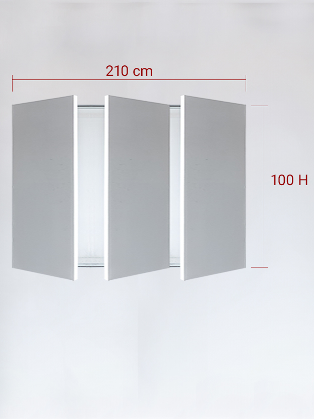 sportello filomuro a 3 ante cm 210x100