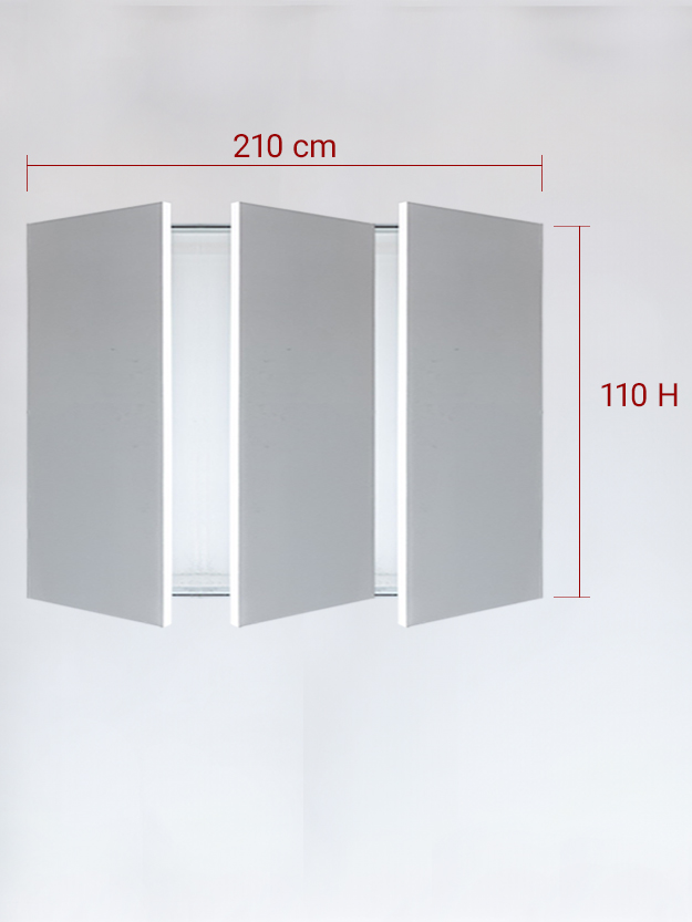 sportello filomuro a 3 ante cm 210x110
