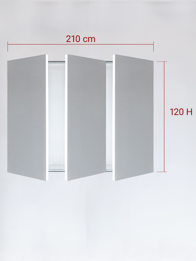 sportello filomuro a 3 ante cm 210x120