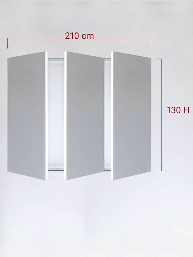 sportello filomuro a 3 ante cm 210x130