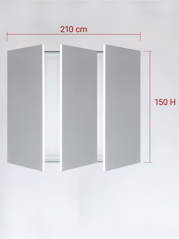 sportello filomuro a 3 ante cm 210x150